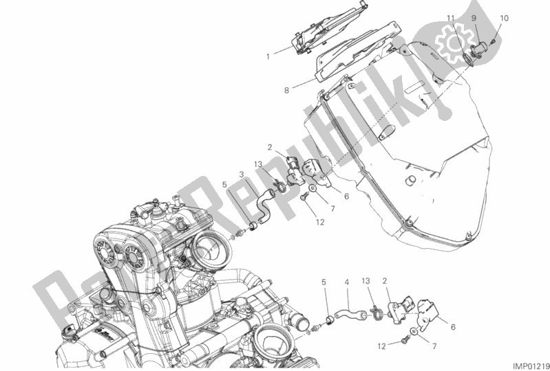 Alle onderdelen voor de Motorbesturingseenheid van de Ducati Multistrada 950 USA 2020